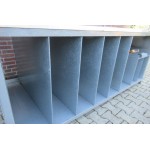 Werktafel, werkbank, 214cm x 106cm. Met RVS blad. Gebruikt.